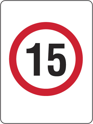 SIGN SIGN SPEED ZONE 15 KM/H 600X450 METAL 43T